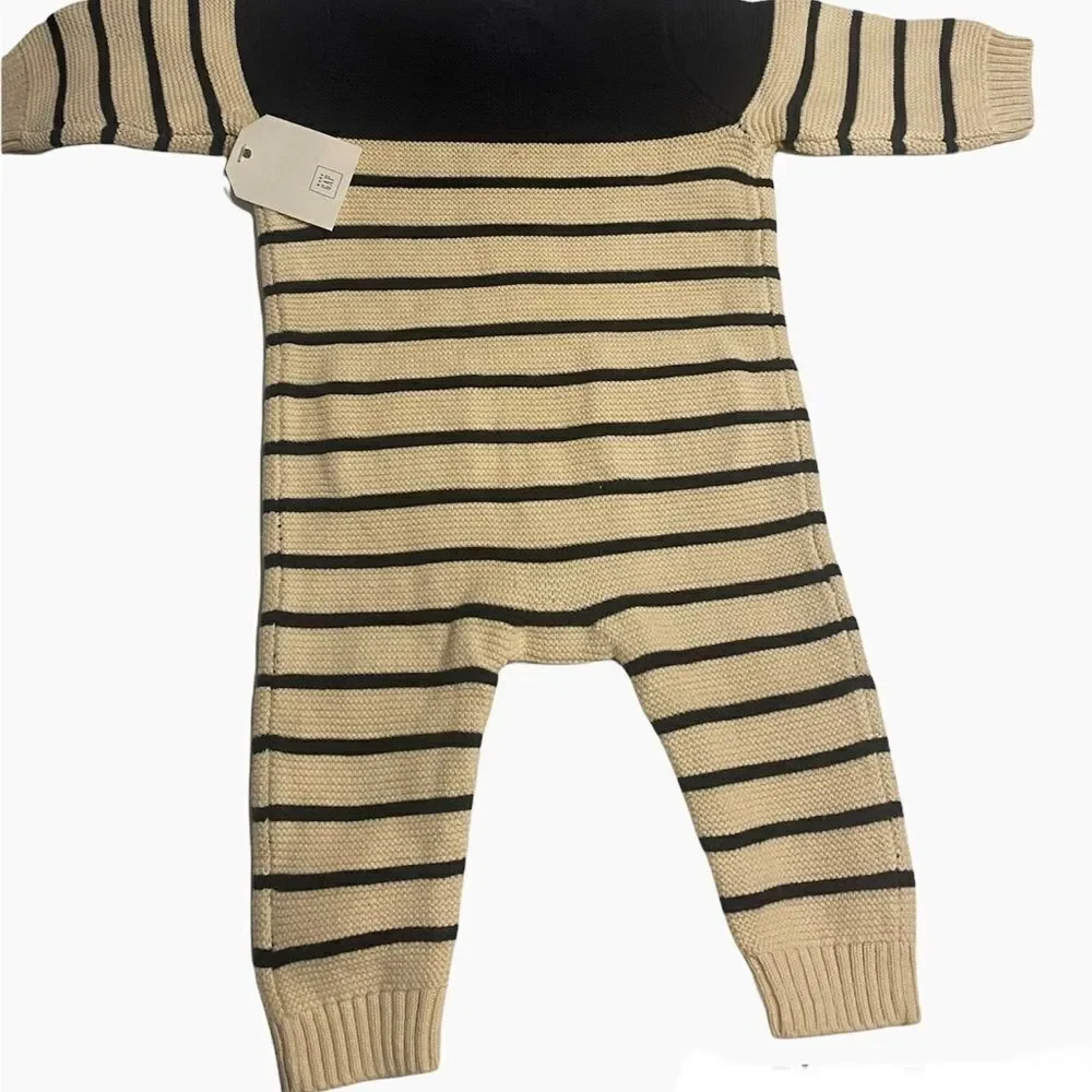 Baby Gap Cream & Navy Knit Brannon One Piece